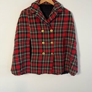 Glentex Vintage Plaid Women's Cape Coat, O/S